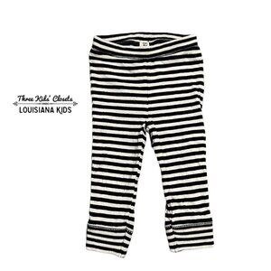 Goat Milk 6m Black & White Striped Organic Cotton Leggings Pants